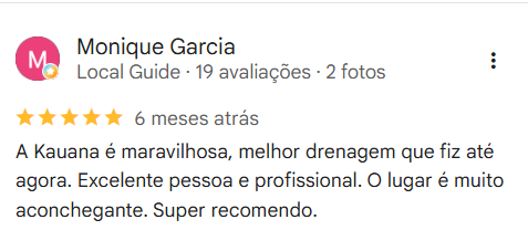 Avaliação de cliente no Google